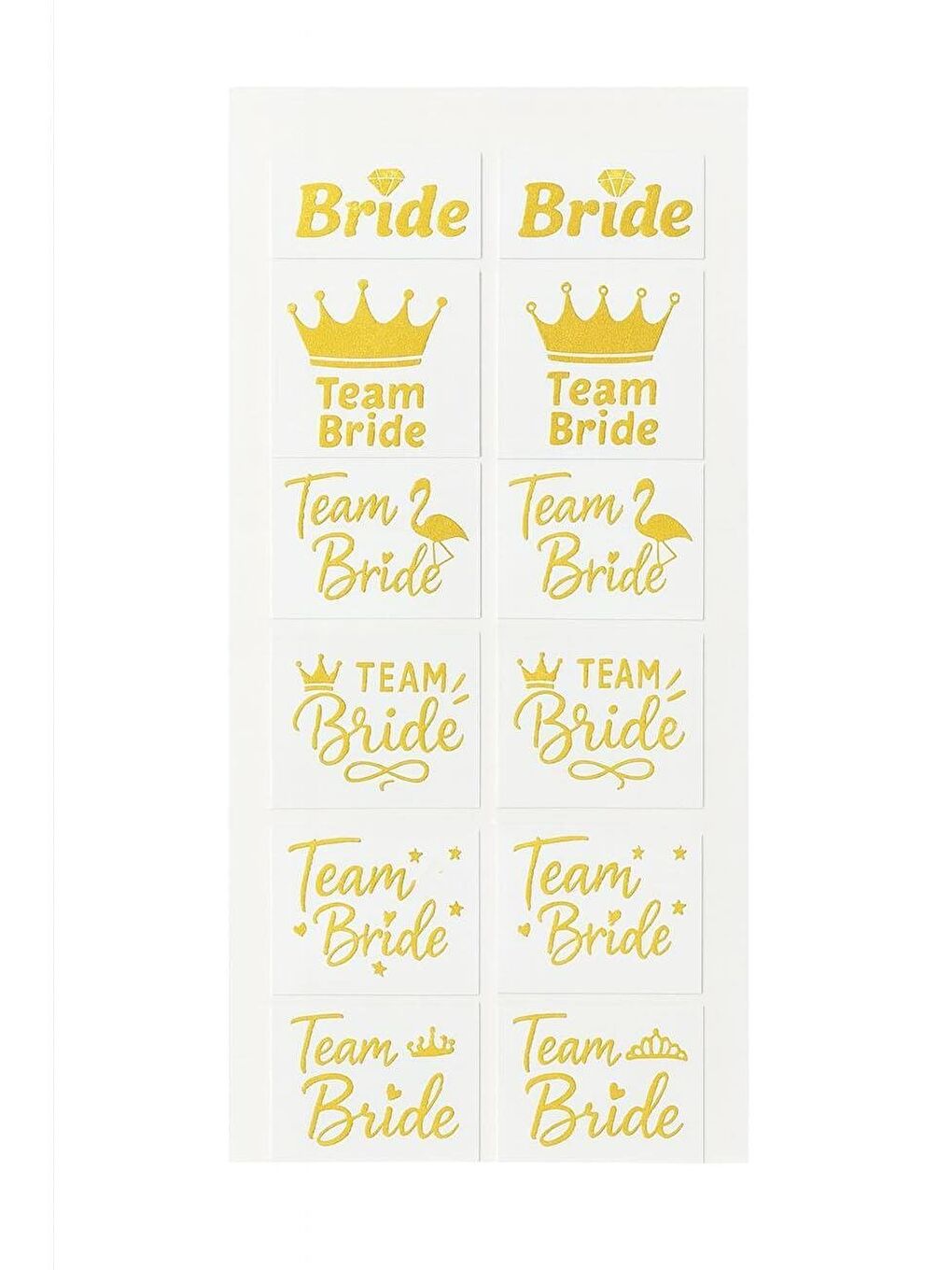 Sarı Bekarlığa Veda Partisi Karışık Dövme Seti Bride Team Bride Dövme Altın 12'li-1