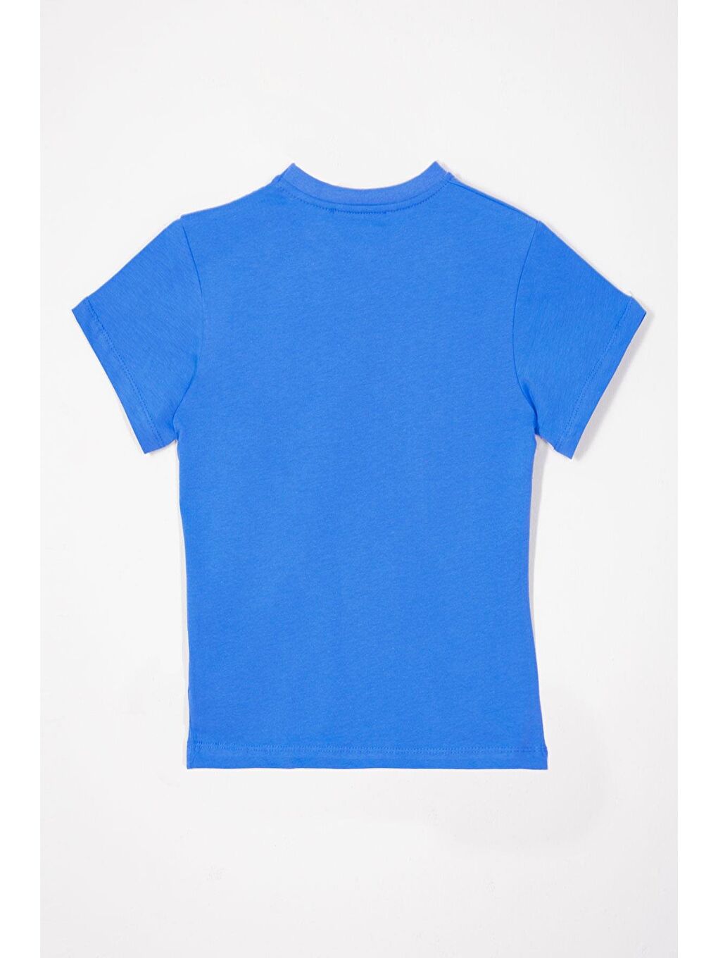 Bisiklet Yaka Koyu Mavi Renk Erkek Çocuk Tshirt-2