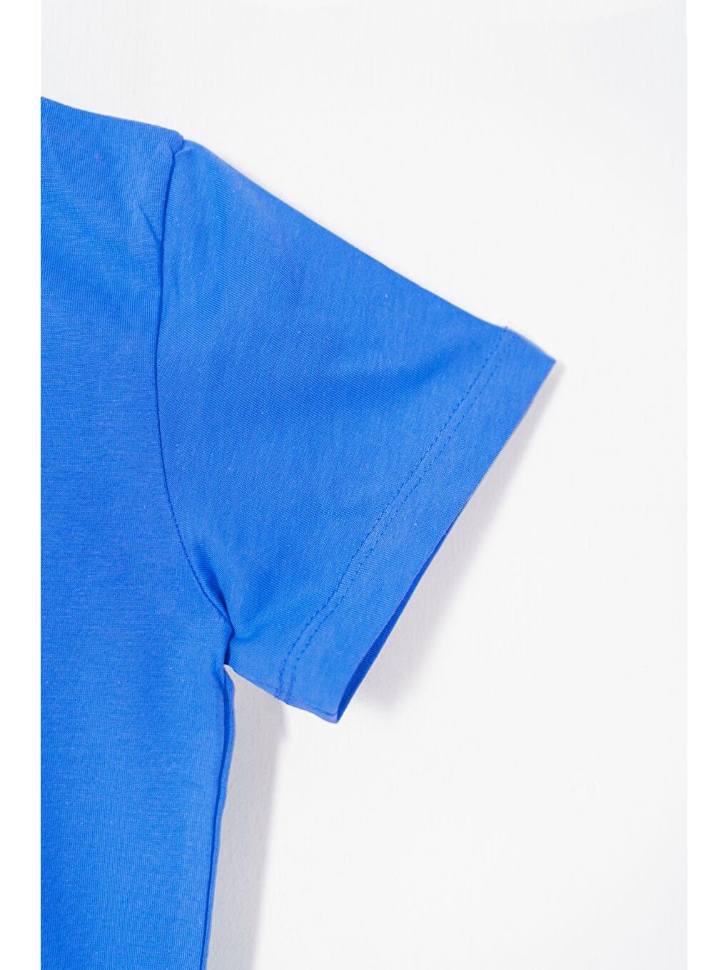 Bisiklet Yaka Koyu Mavi Renk Erkek Çocuk Tshirt-4