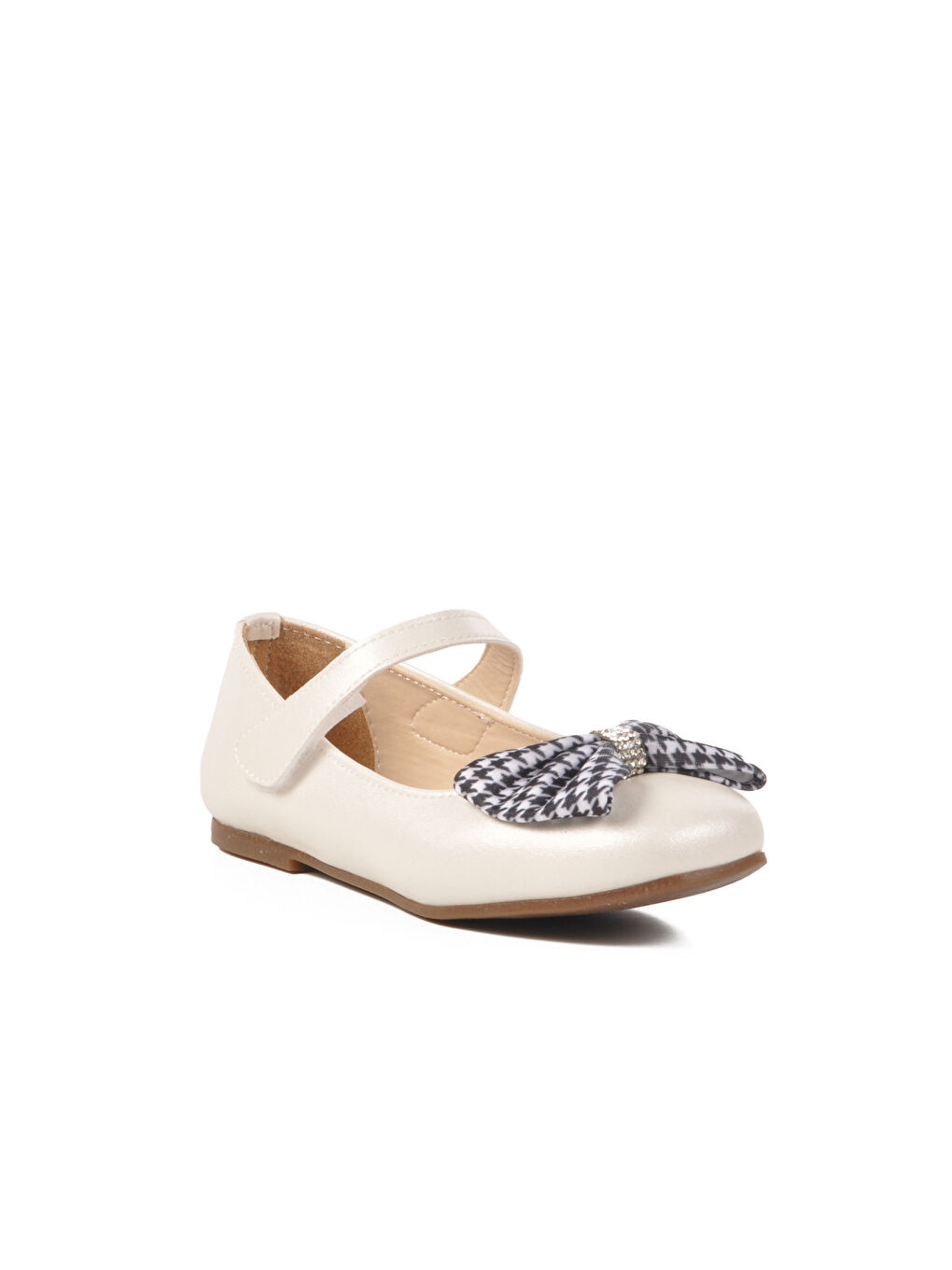 Ekru Sedef Fiyonk Kurdeleli Kız Çocuk Babet 180 F-2