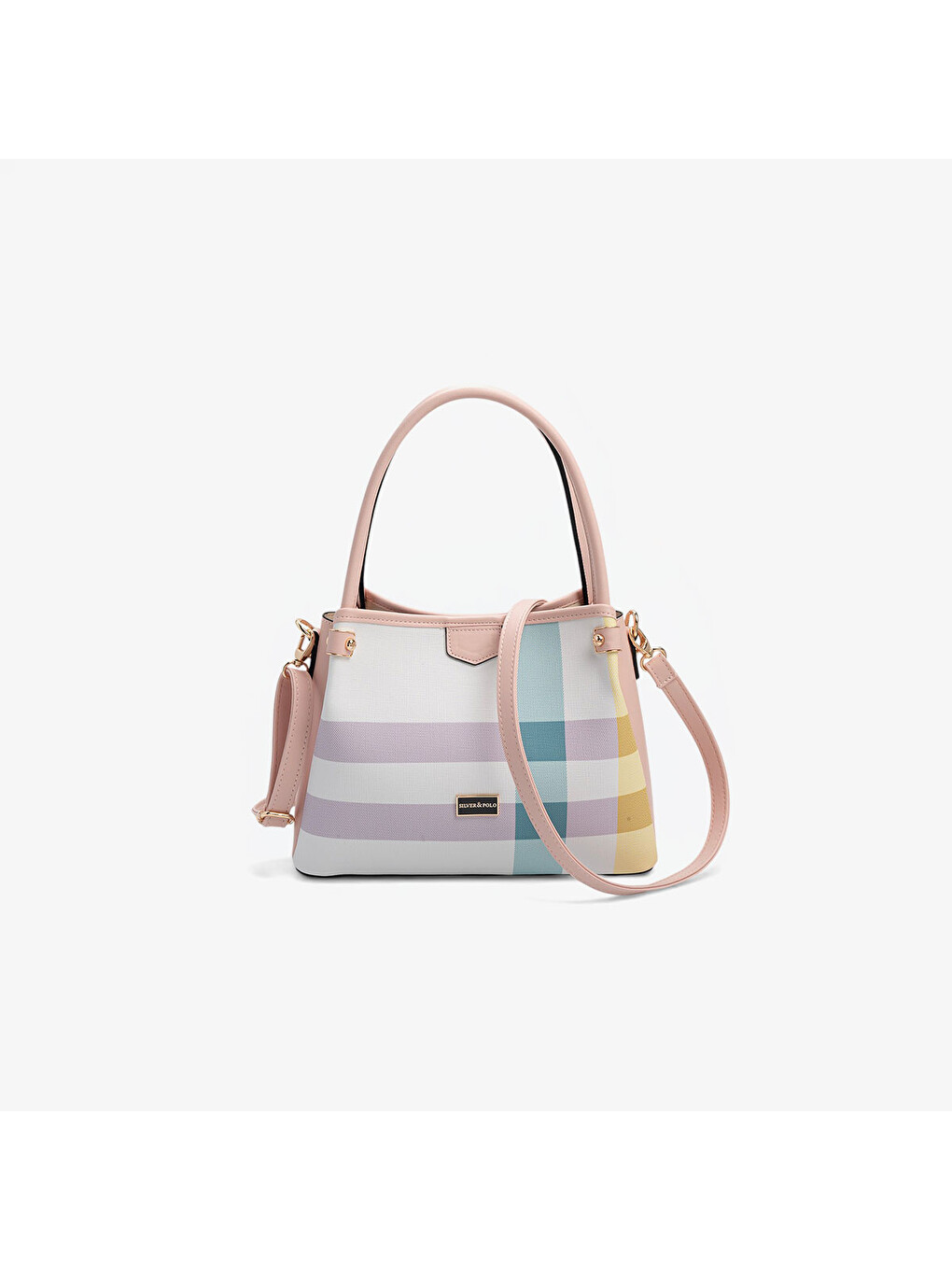 Beyaz Kadın SP1254-M71 SILVER POLO El ve Omuz Çantası Lila-Pembe-4