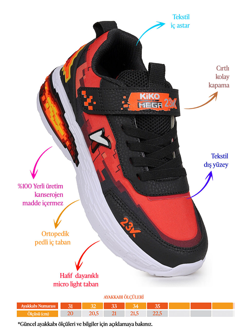 Siyah Craft Günlük Cırtlı Erkek Çocuk Spor Ayakkabı-1