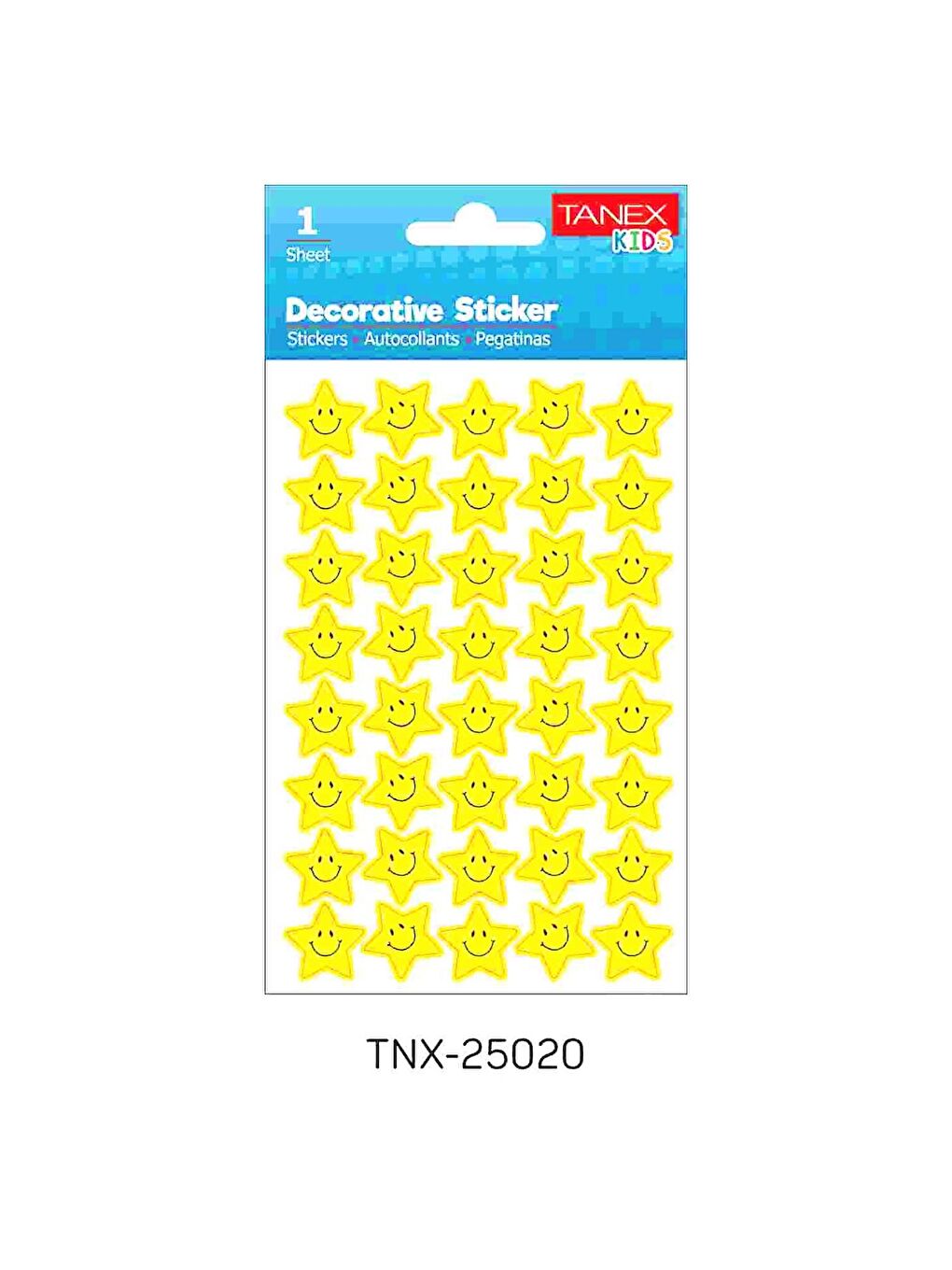 Tanex Kids Sticker Gülen Yıldız Sarı 40 Parça (25020)