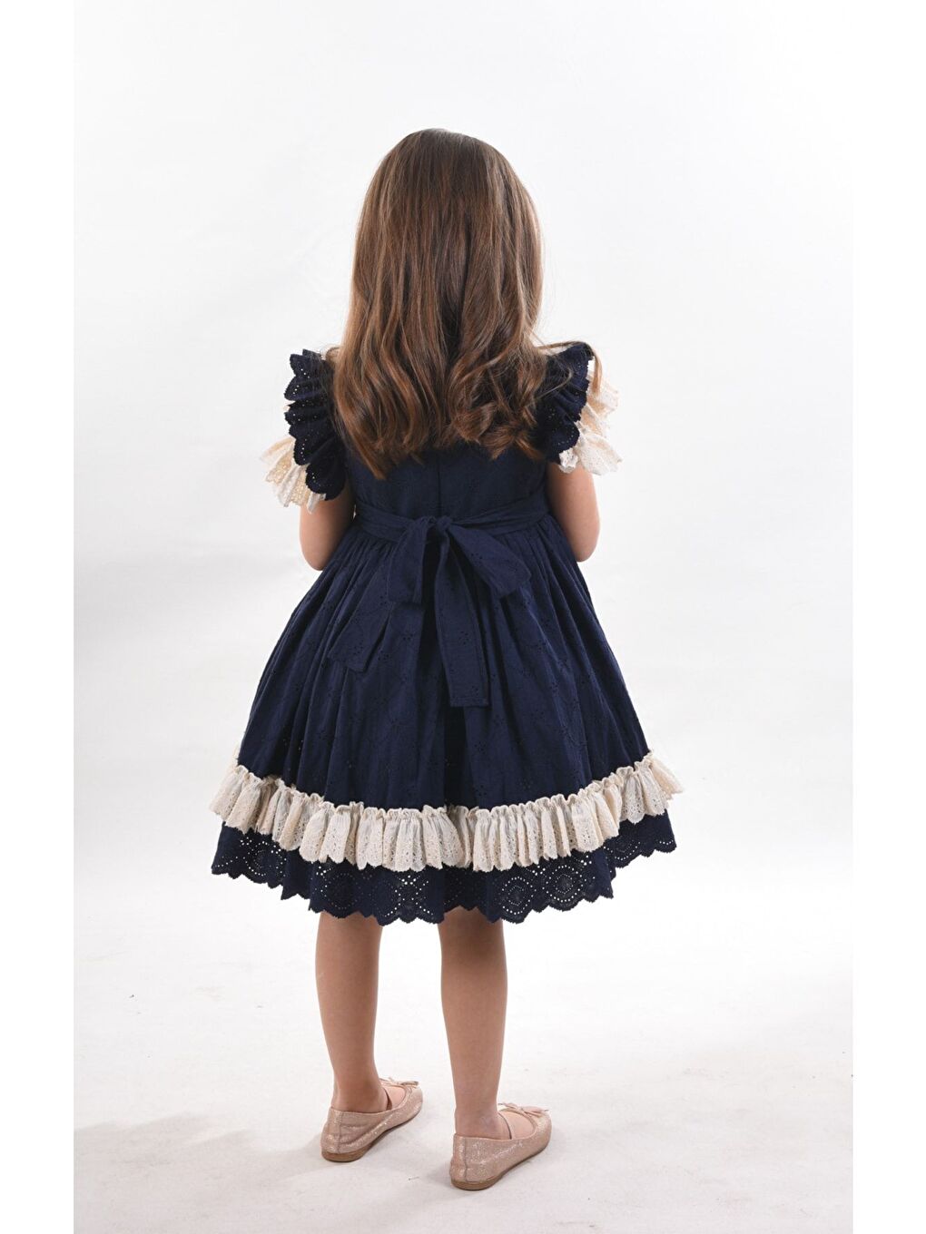 Lacivert Kız Çocuk Kısa Elbise_M2326-2