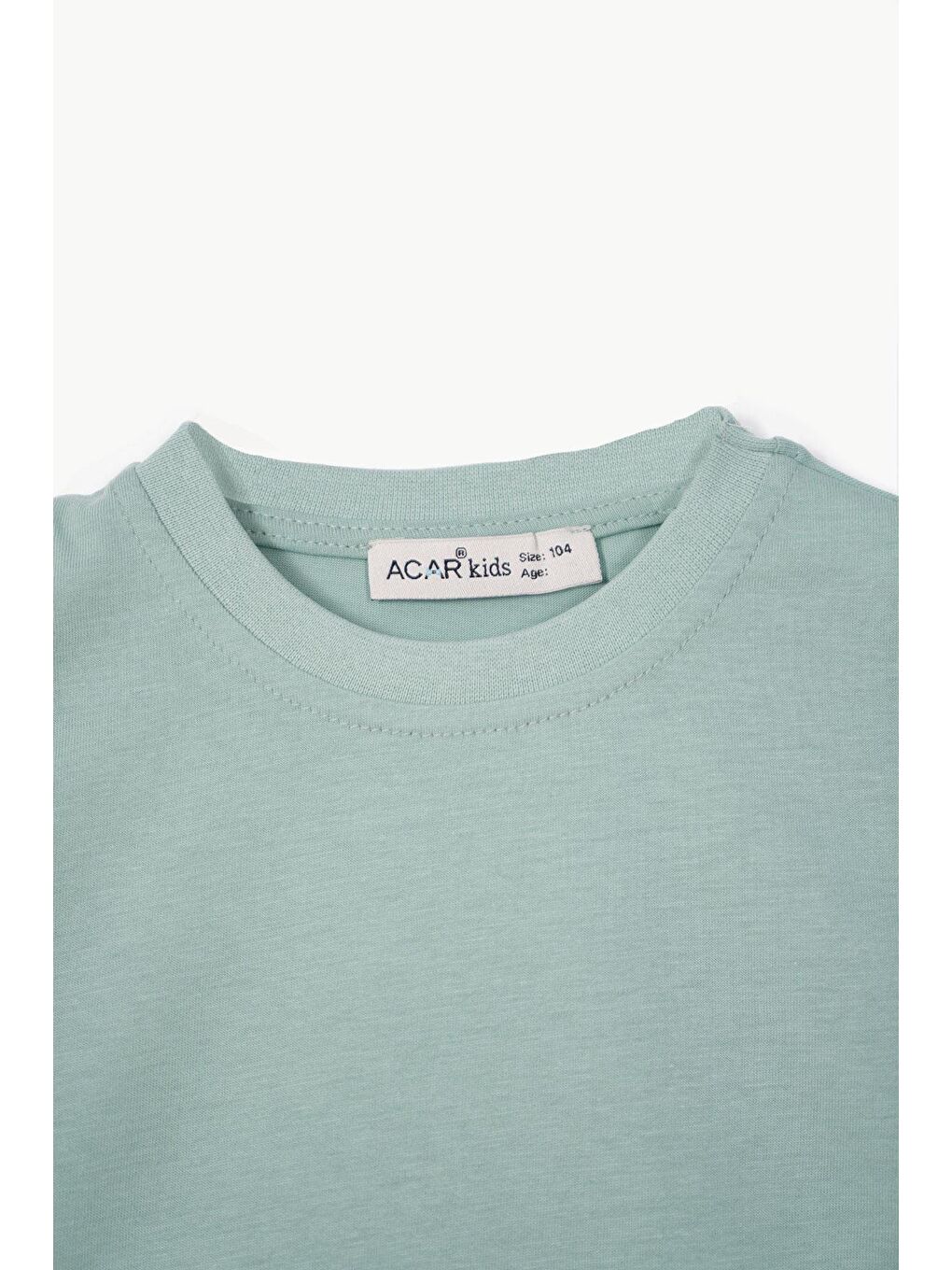 Bisiklet Yaka Çağla Yeşili Renk Erkek Çocuk Tshirt-1