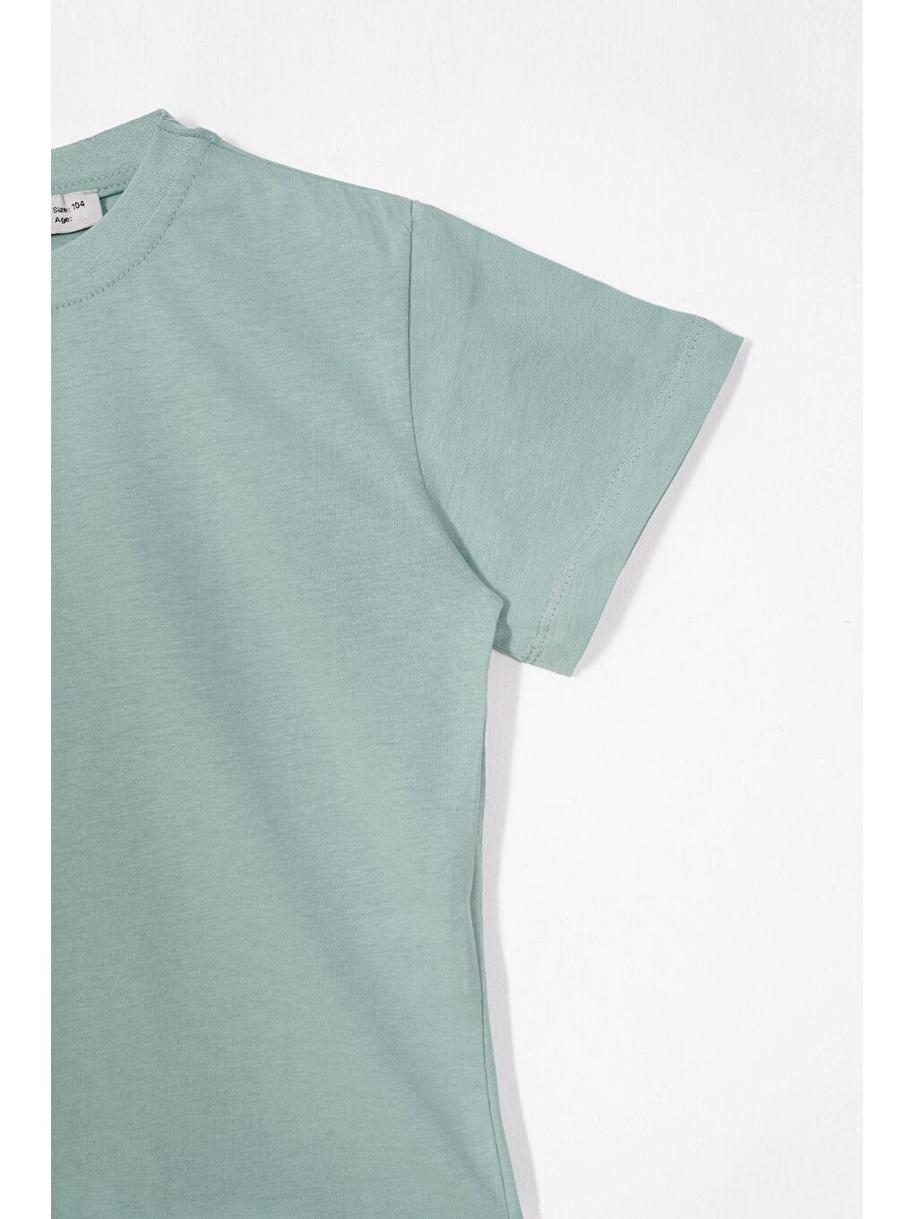 Bisiklet Yaka Çağla Yeşili Renk Erkek Çocuk Tshirt-3