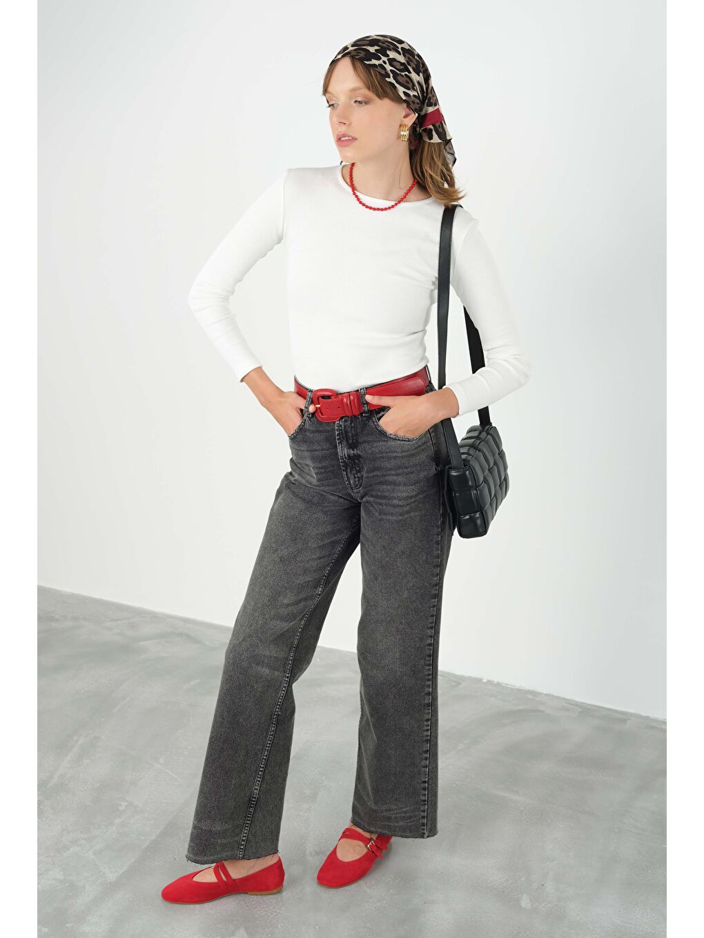 Wide Leg Jean Antrasit-3