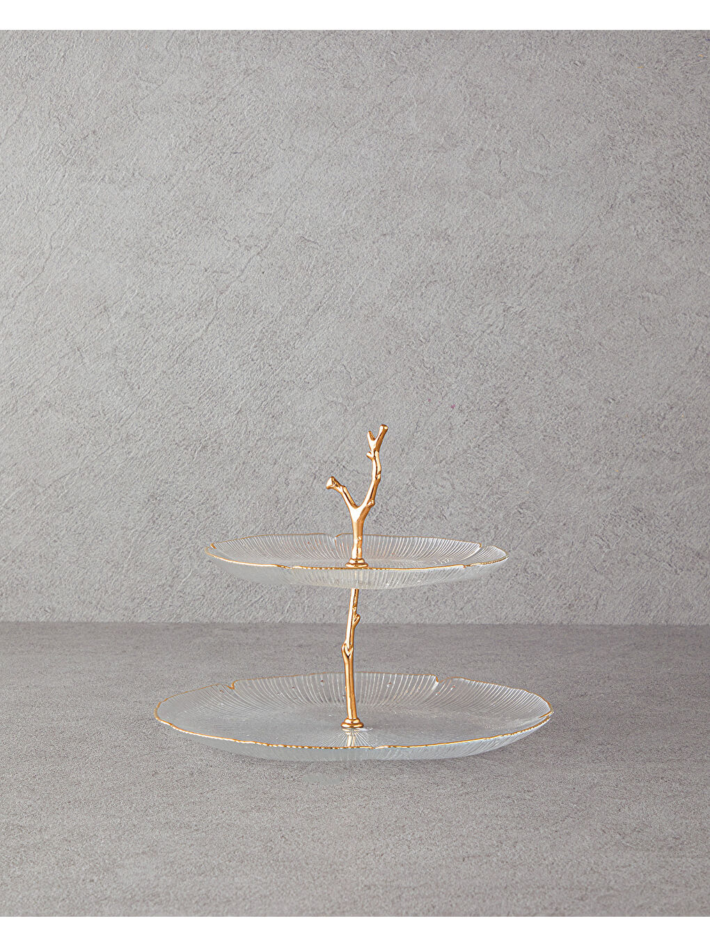 Sarı Siana Cam Katlı Servis Gold