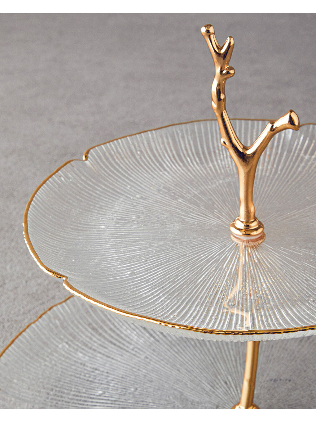 Sarı Siana Cam Katlı Servis Gold-2