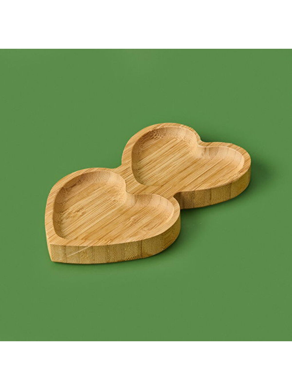 Amor 2 Bölmeli Kalp Çerezlik - Açık Kahverengi - 19,5 cm-1