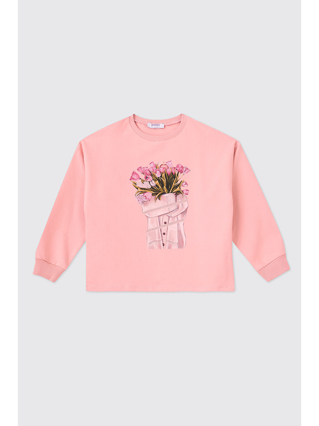 Pembe Kız Çocuk Pudra Sweatshirt
