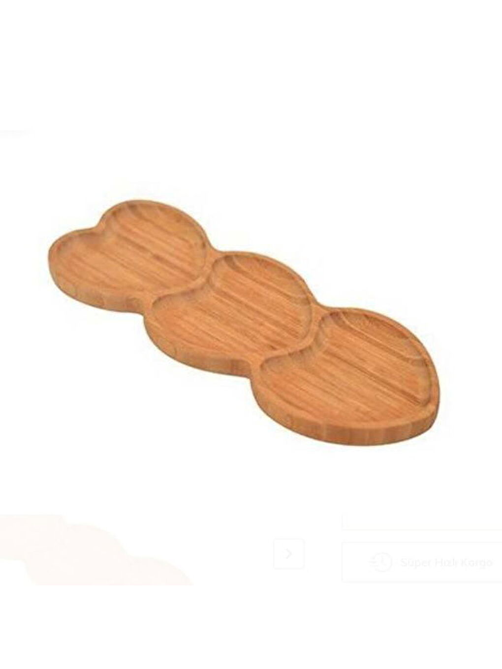 Amor 3 Bölmeli Kalp Çerezlik - Açık Kahverengi - 27 cm-2