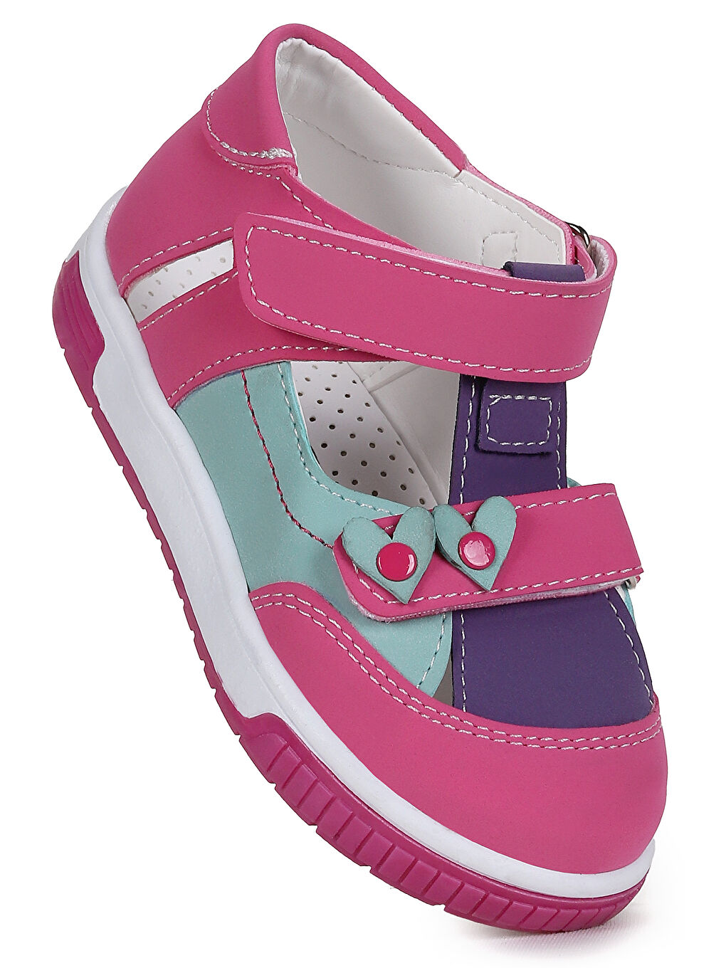 Fuşya Kalpli Kız Bebek Günlük Ayakkabı