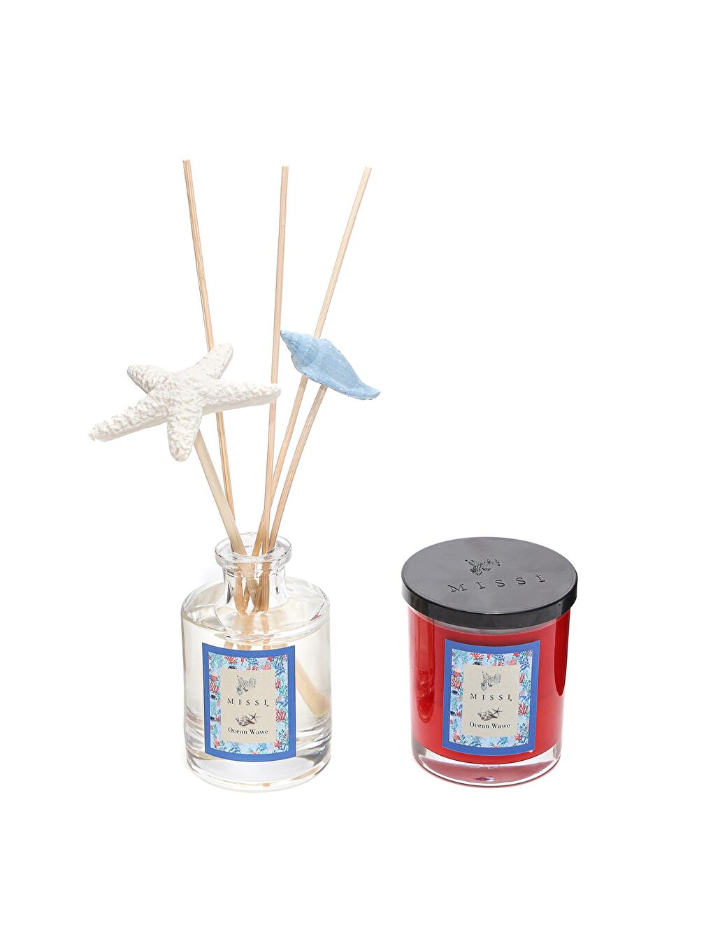 Mavi Marin Ocean Wawe Oda Kokusu ve Vegan Mum Hediye Seti-1