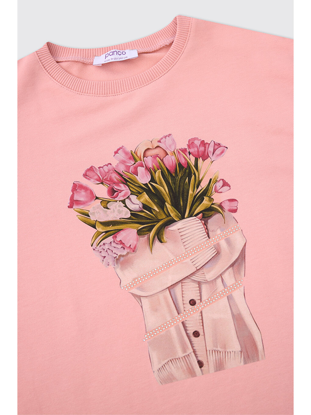 Pembe Kız Çocuk Pudra Sweatshirt-2