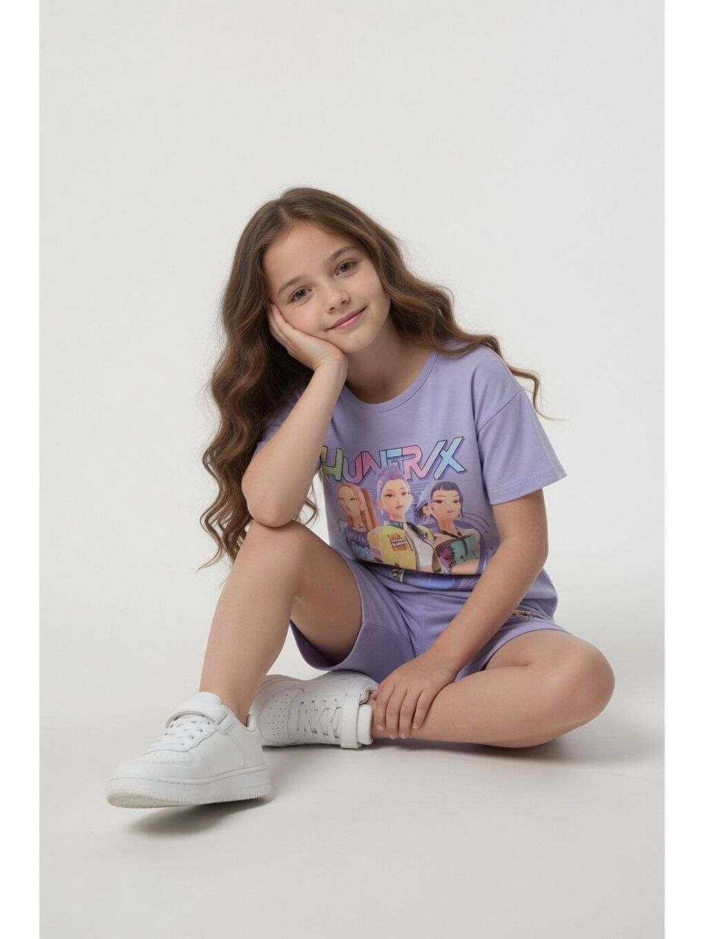Lila Girls Baskılı Kız Çocuk Şortlu Tişörtlü 2li Takım 23855-4