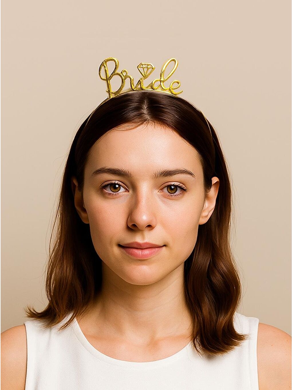 Sarı Bride Taç Bekarlığa Veda Parti Tacı Metal Gold