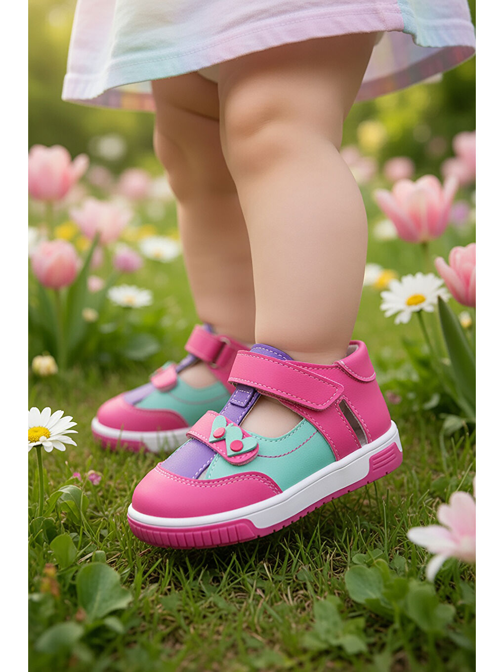 Fuşya Kalpli Kız Bebek Günlük Ayakkabı-2