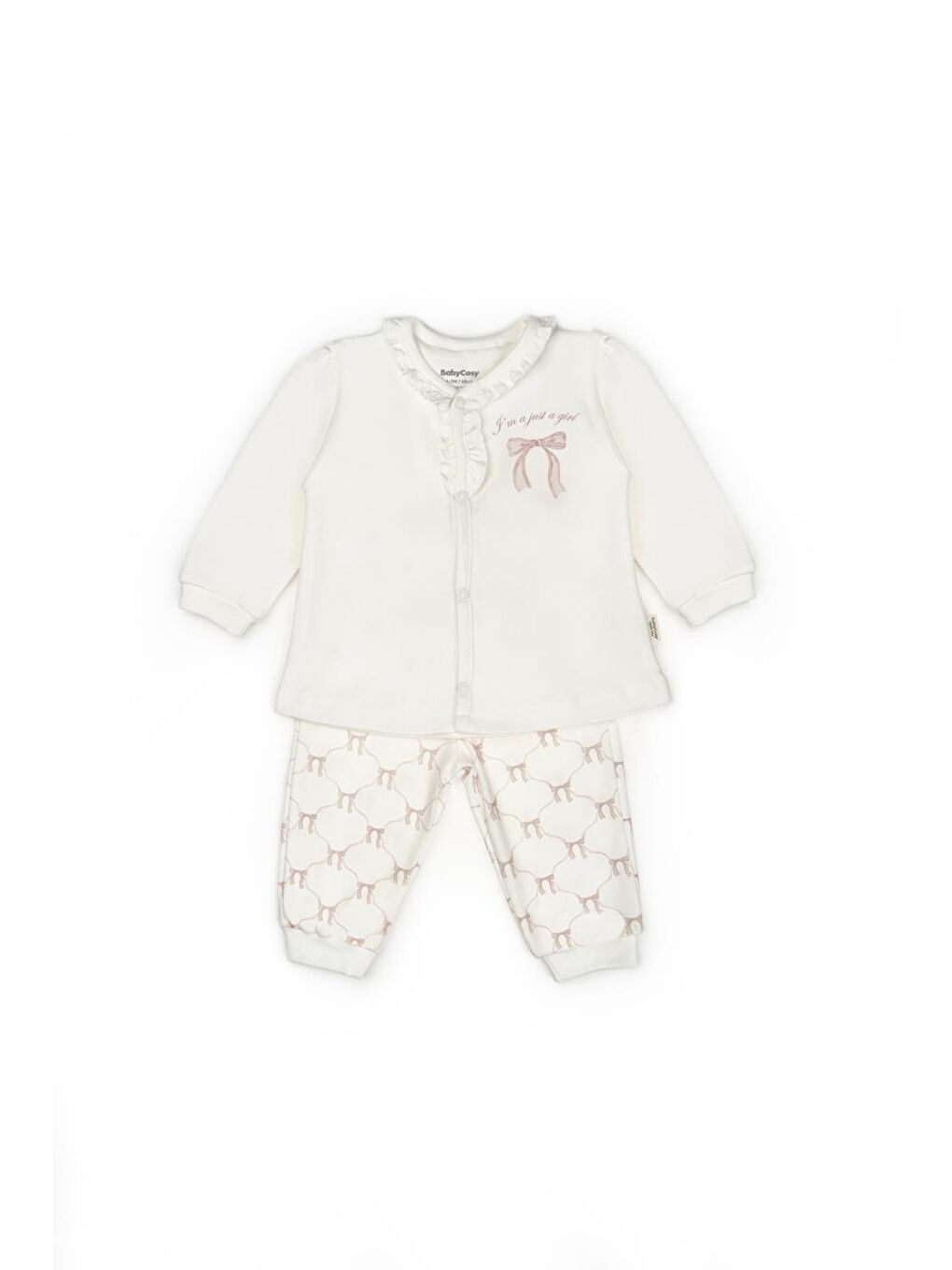 Pembe Bebek Alt Üst Takım %100 Organik Pamuk , Bebek - Yenidoğan- csy8158