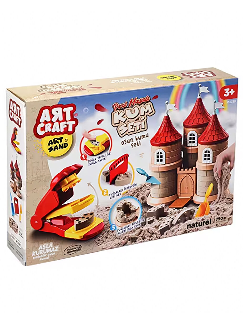 ART CRAFT Peri Masalı Oyun Kum Set 750 gr Kırmızı-Gri