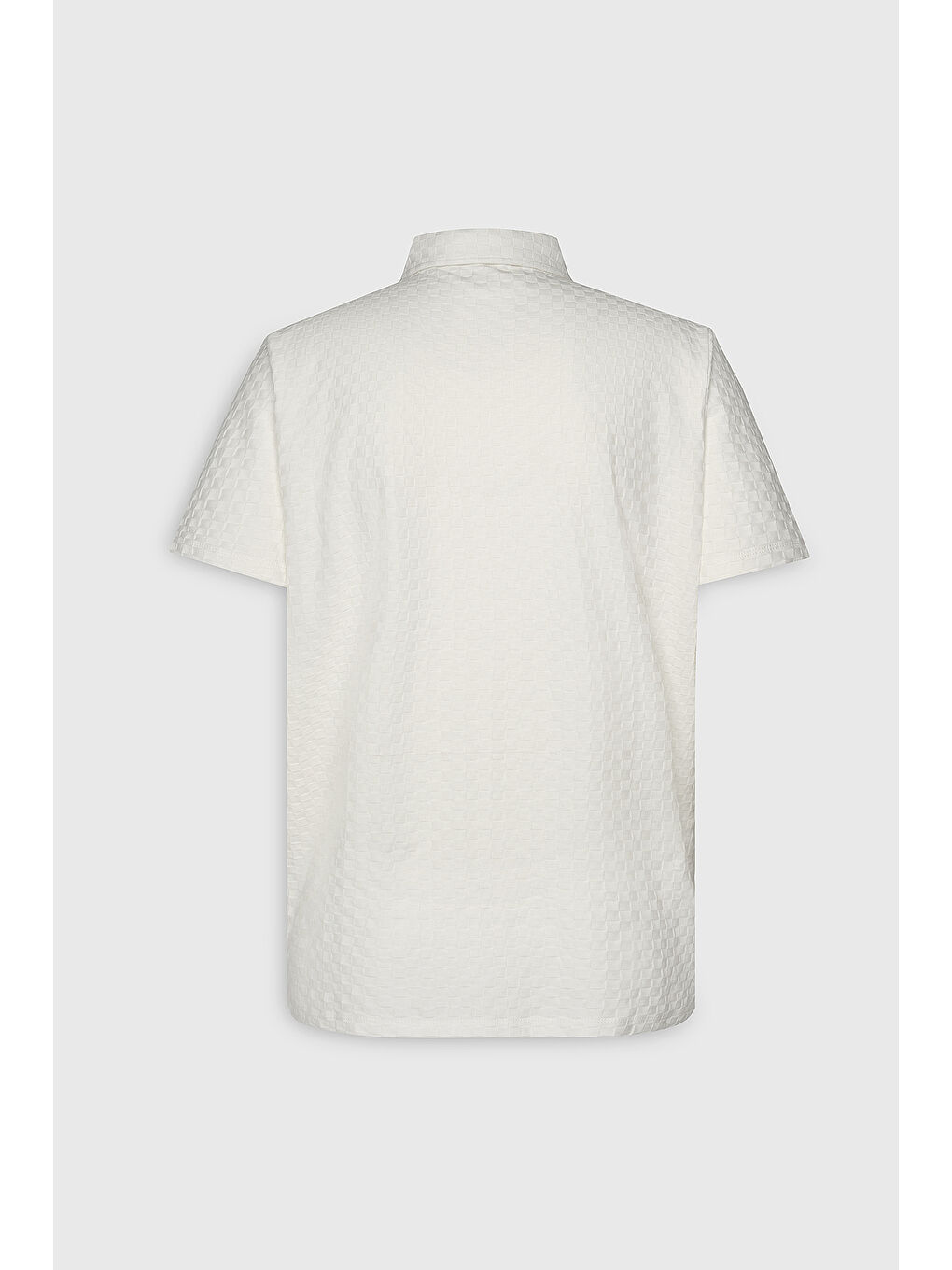 Erkek Beyaz Regular Fit %100 Pamuk Jakarlı Polo Yaka Tişört-8