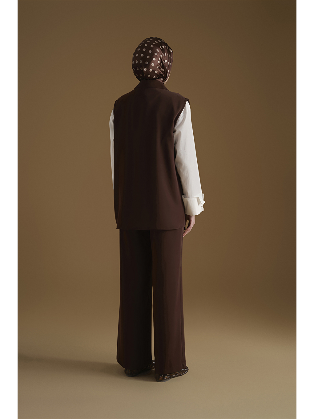 Kahverengi Düğmeli Oversize Yelek Acı Kahve-2