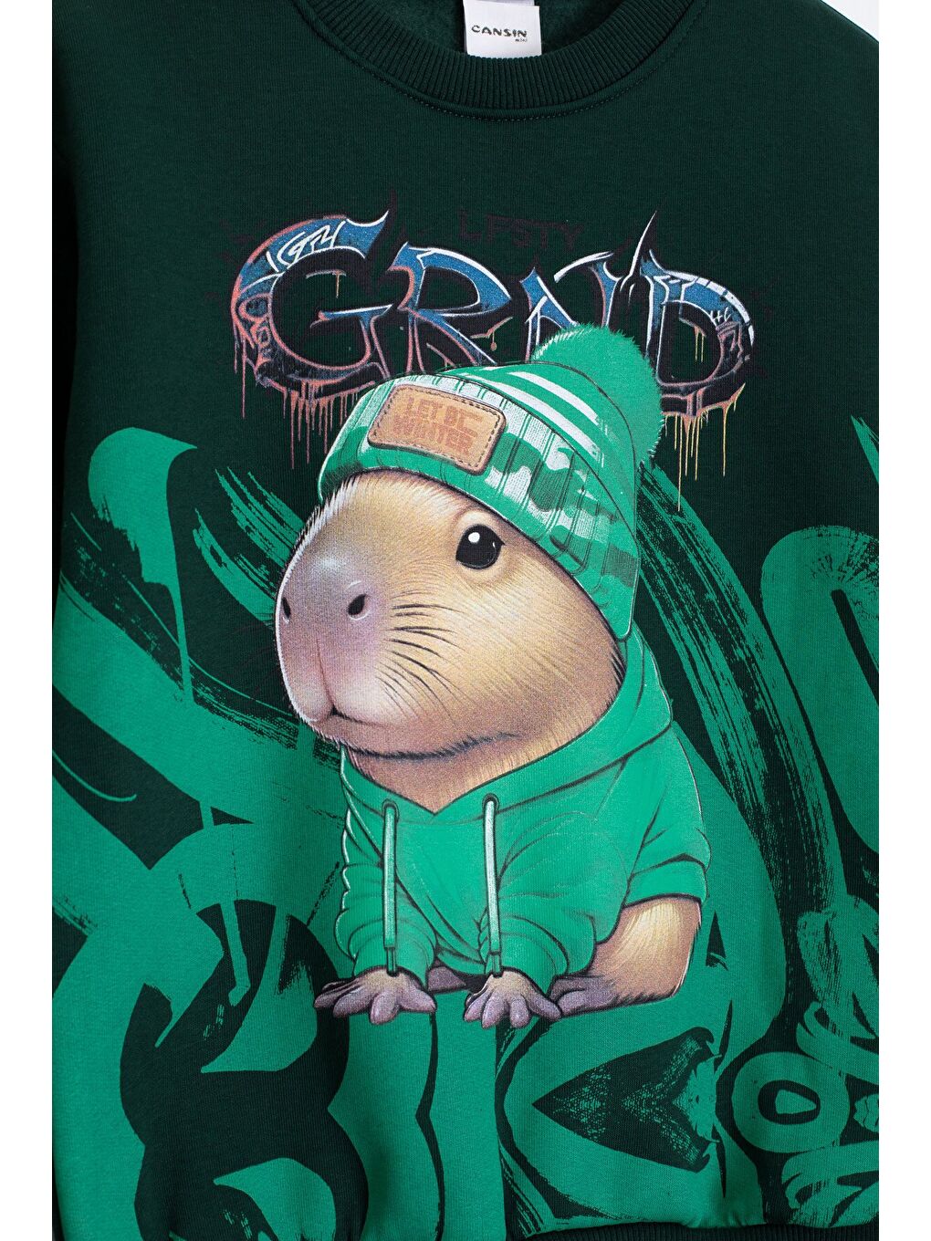 Yeşil Cool Fare Baskılı Şardonlu Erkek Çocuk Eşofman Takımı 23293-1