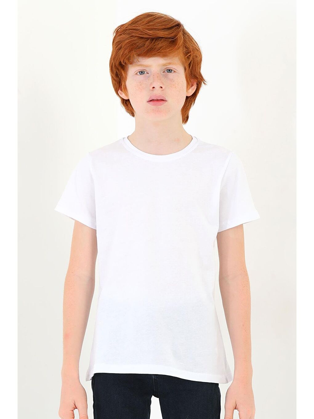 Bisiklet Yaka Ekru Renk Erkek Çocuk Tshirt-2