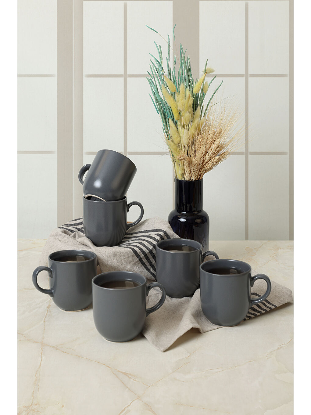 Mat Gri Ekinoks Kupa 10 Cm 6 Adet