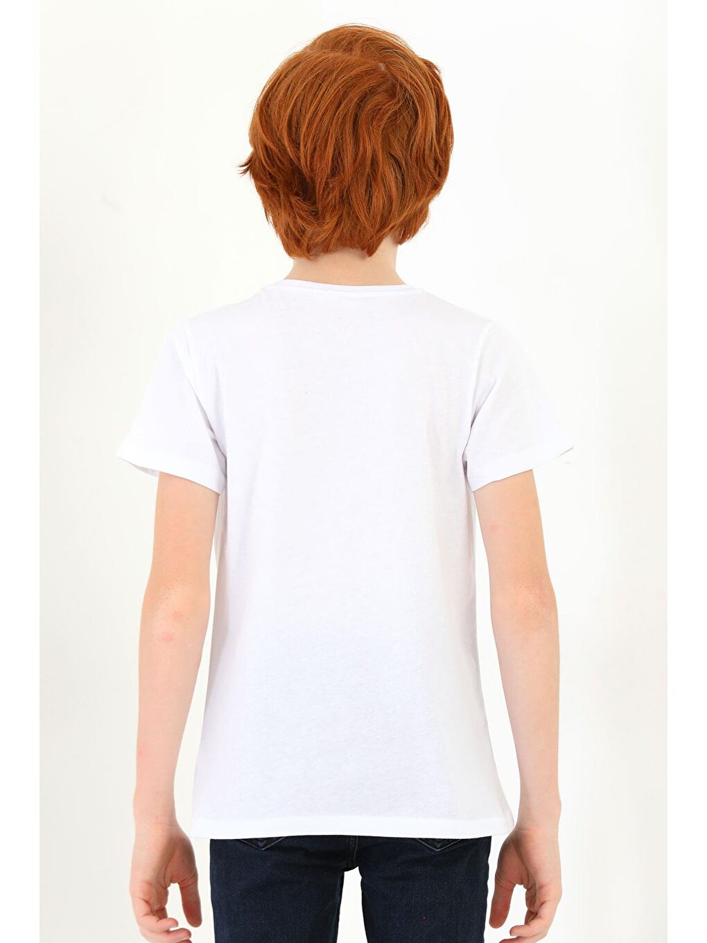 Bisiklet Yaka Ekru Renk Erkek Çocuk Tshirt-3