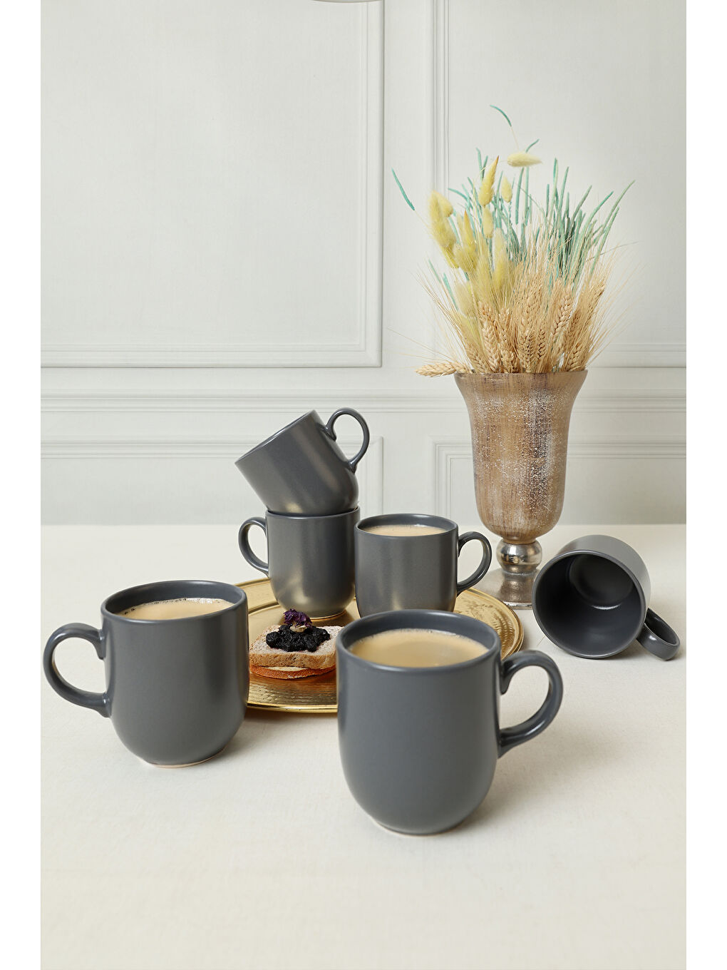 Mat Gri Ekinoks Kupa 10 Cm 6 Adet-1