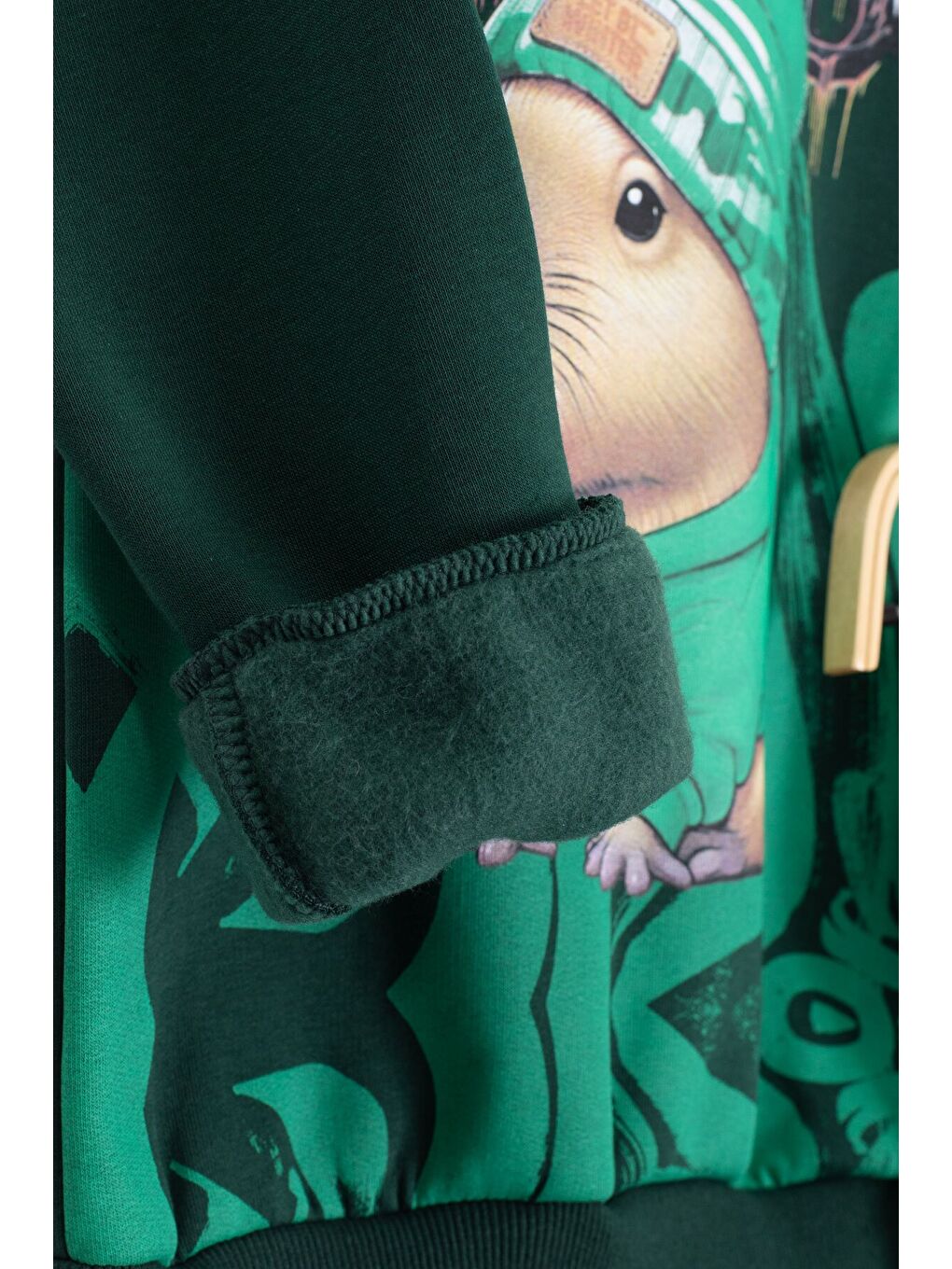 Yeşil Cool Fare Baskılı Şardonlu Erkek Çocuk Eşofman Takımı 23293-3