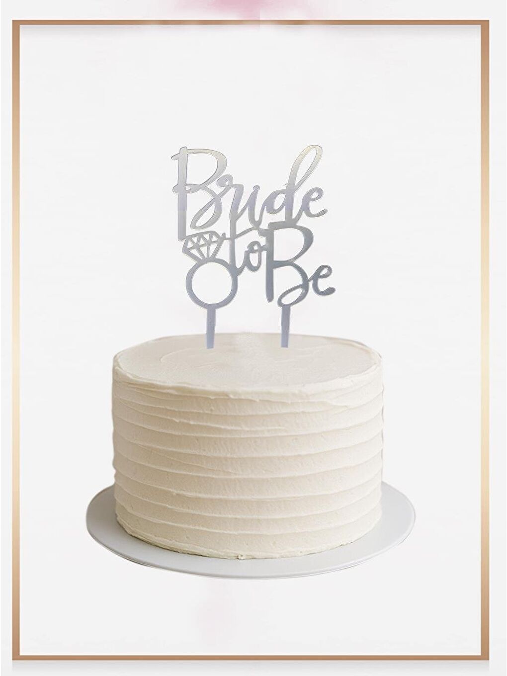Gri Bekarlığa Veda Partisi Dekoru Bride To Be Pasta Süsü Pleksi Gümüş-1