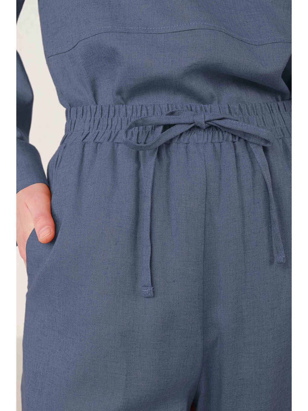 Keten Bol Paça Pantolon Jean Mavi-3