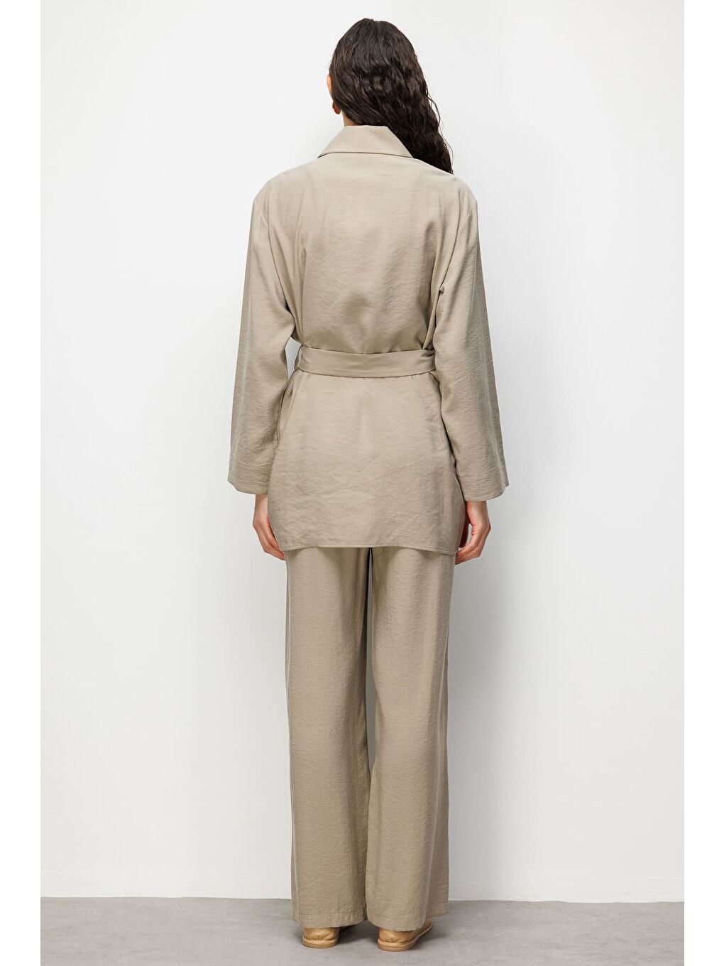 Bej Kemer Detaylı Vizon Rengi Tunik-5