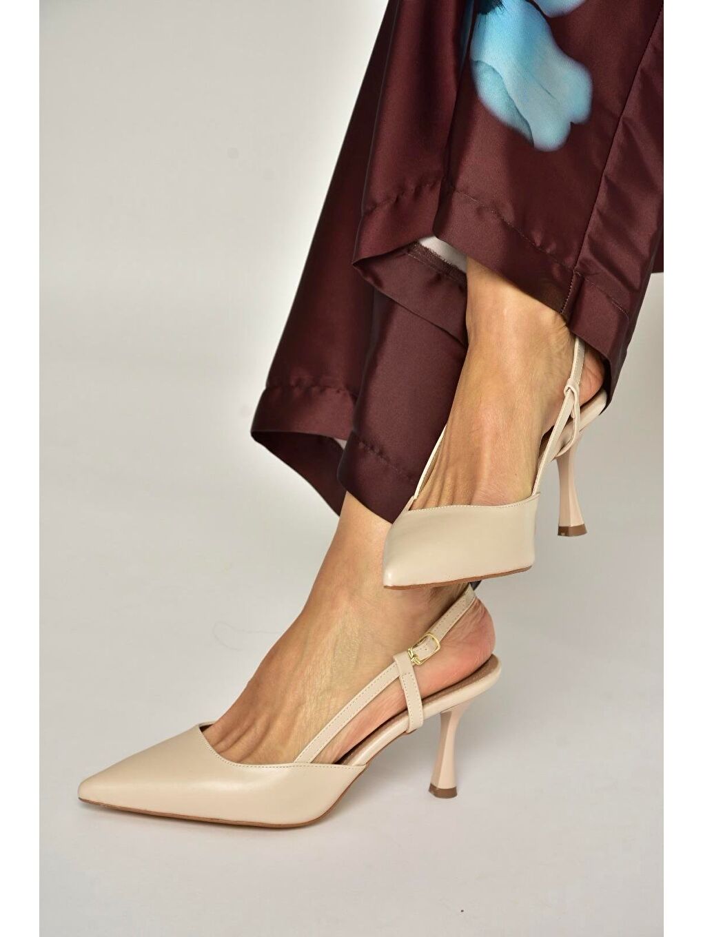Bej Ten Kadın Topuklu Ayakkabı U480441109-3