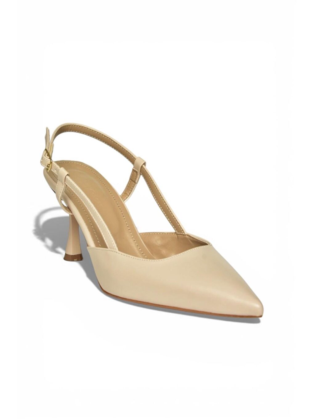 Bej Ten Kadın Topuklu Ayakkabı U480441109-5