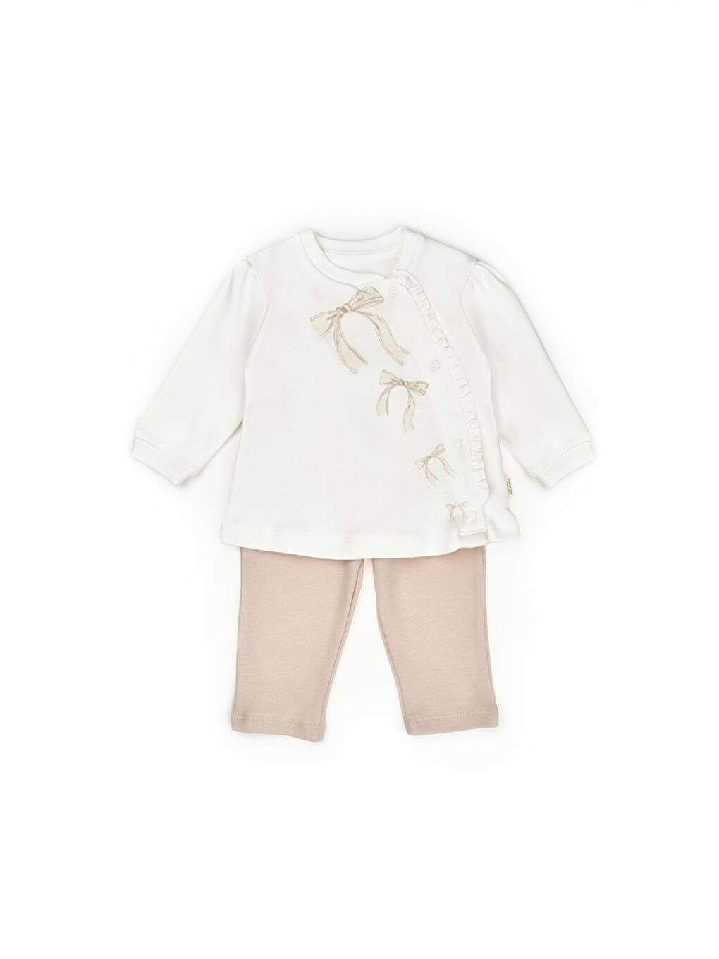 Bej Bebek Alt Üst Takım %100 Organik Pamuk , Bebek - Yenidoğan- csy8155