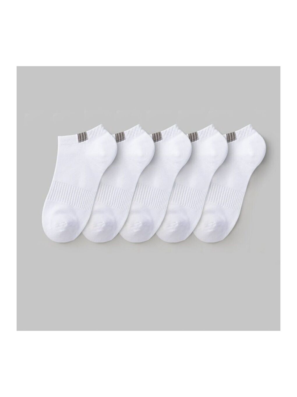 Beyaz Unisex 5'li Spor Patik Çorap Yıkanmış