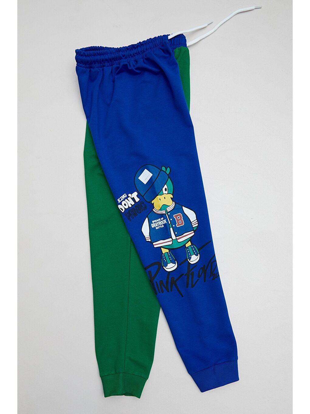 Mavi Baskılı Renk Bloklu Erkek Çocuk Eşofman Takımı-3