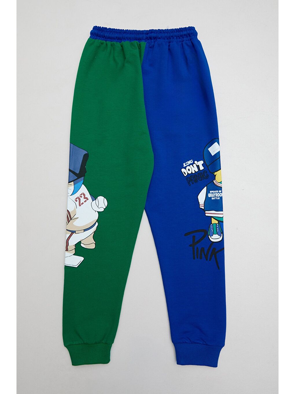 Mavi Baskılı Renk Bloklu Erkek Çocuk Eşofman Takımı-4