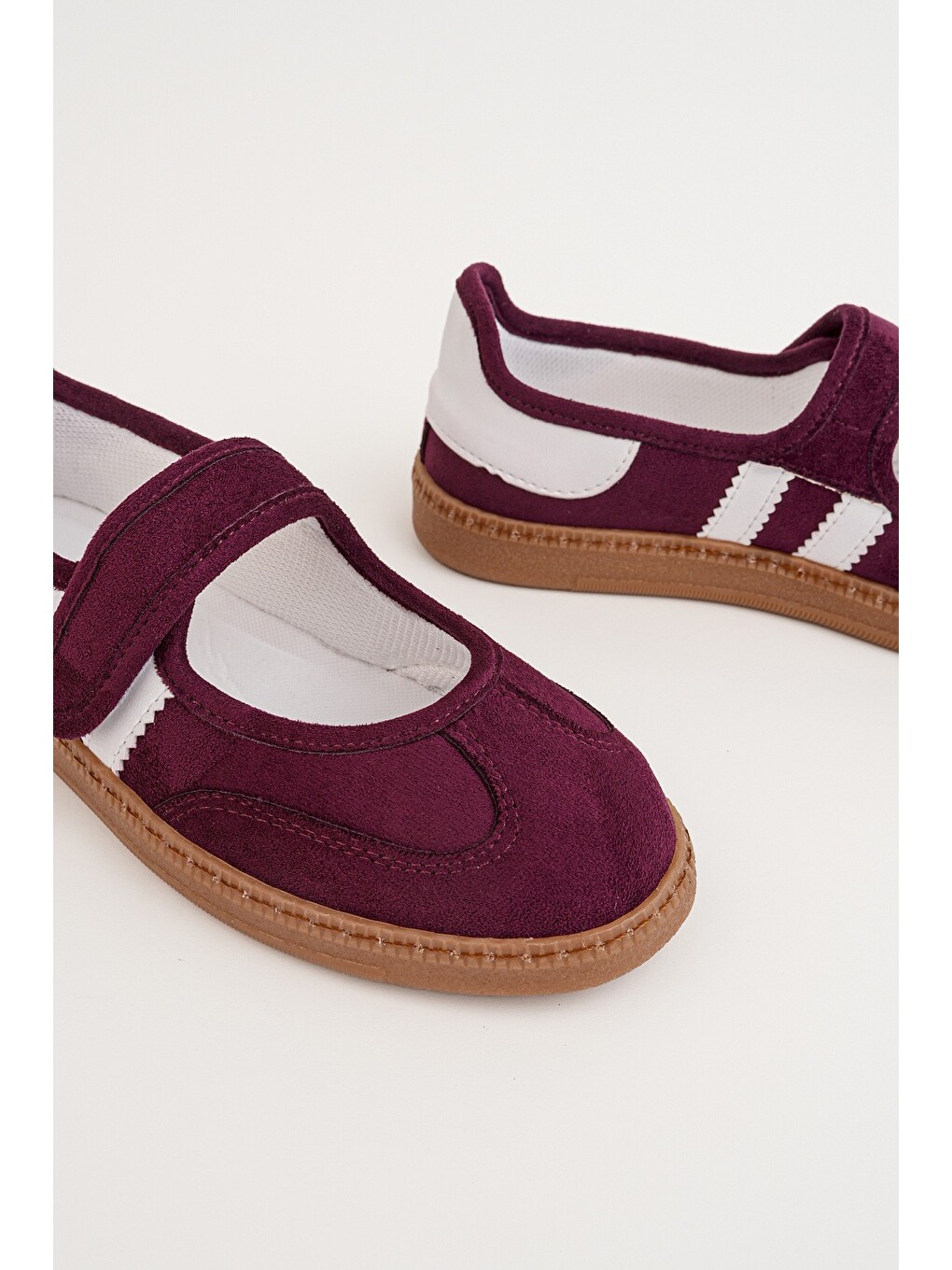 Bordo Speed Kadın Cırtlı Rahat Taban Günlük Sneaker Babet Ayakkabı-7