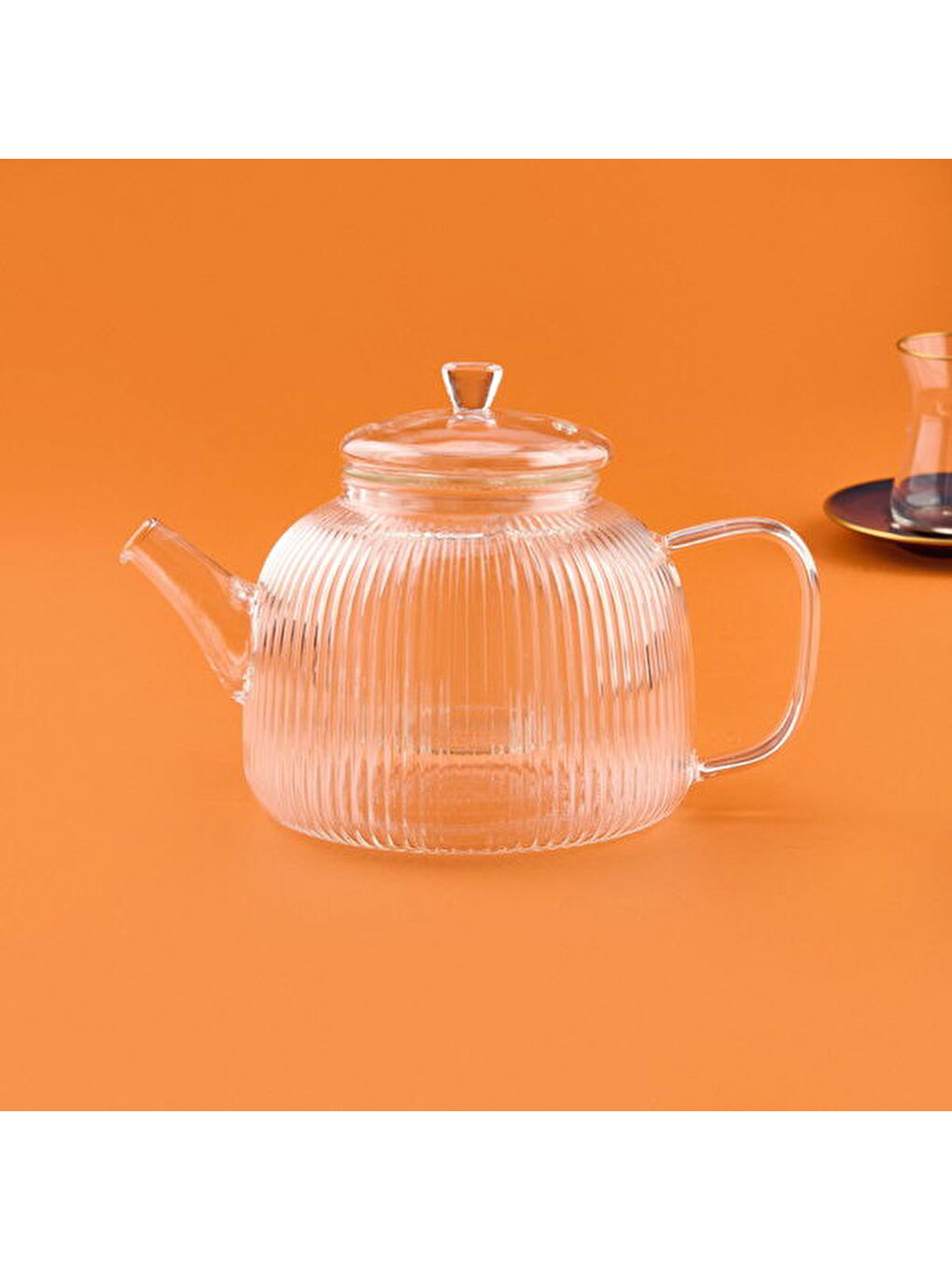 Renksiz Cam Süzgeçli Demlik - Şeffaf - 900 ml-2