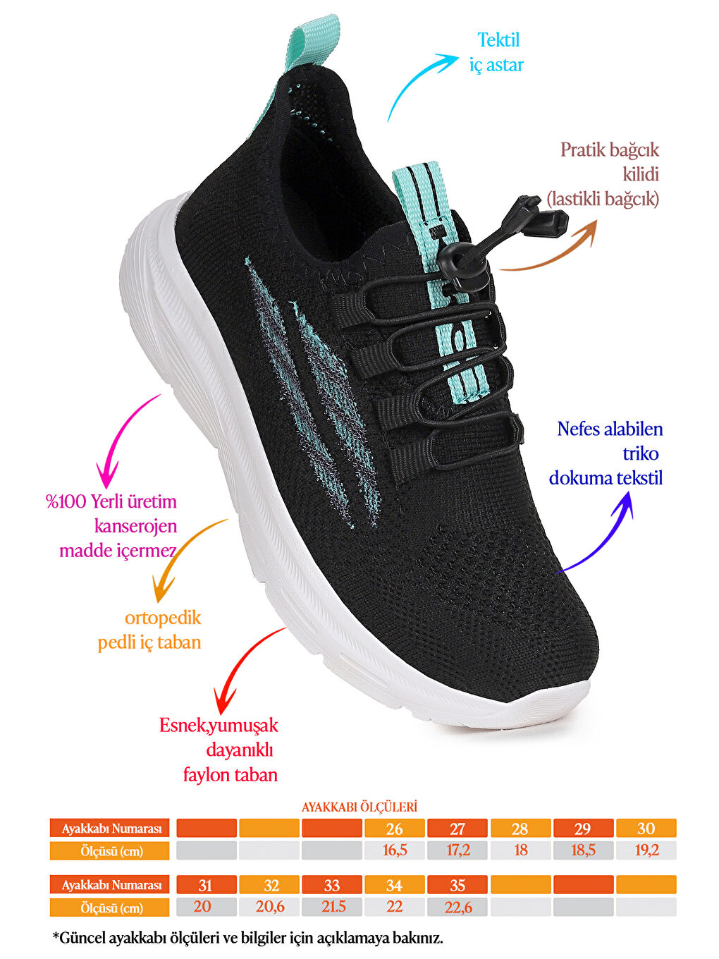 Siyah Dunca Fileli Faylon Taban Kız Çocuk Spor Ayakkabı-1