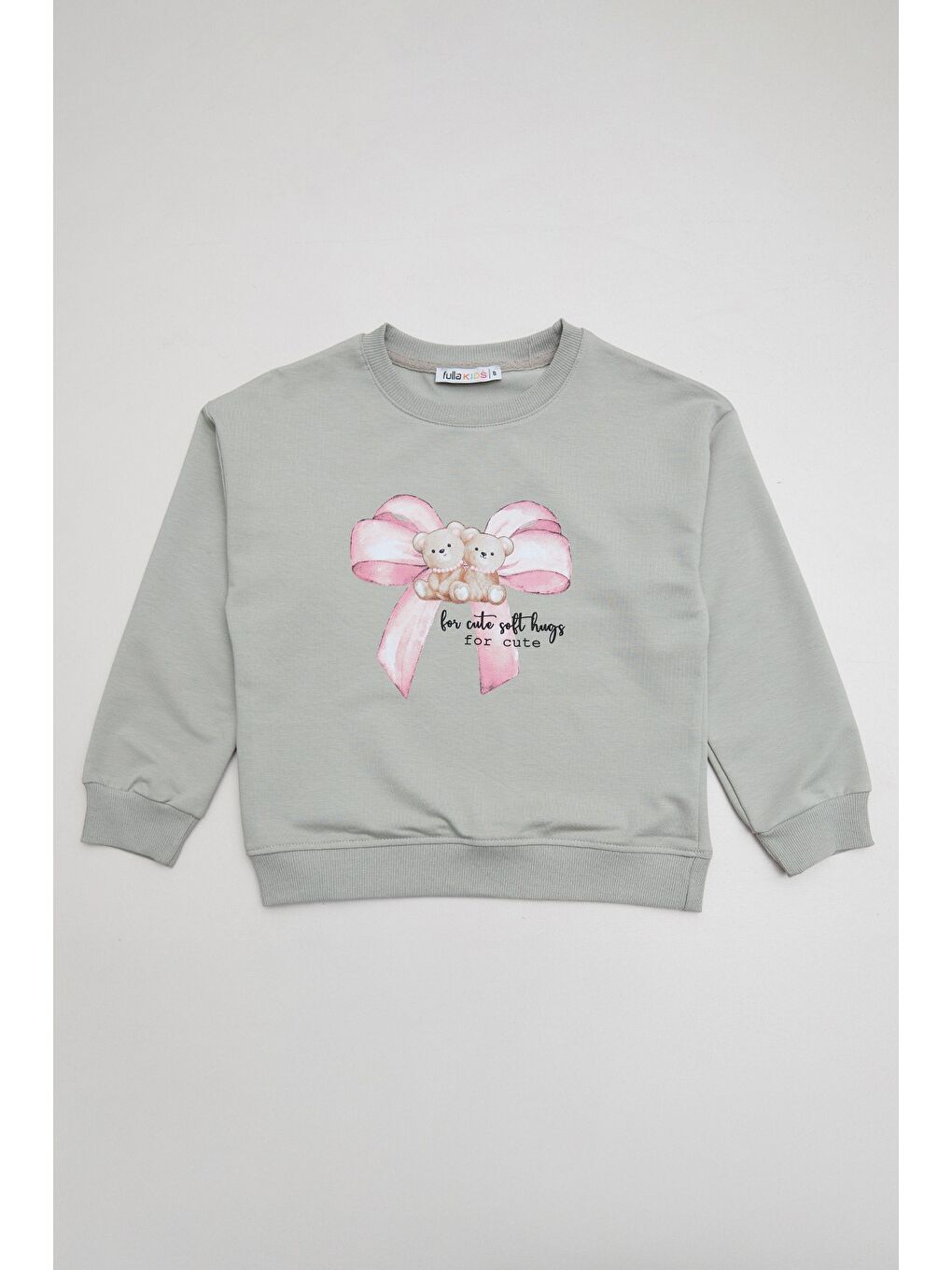 Haki Fiyonk Ve Ayıcık Baskılı Kız Çocuk 2 Li Takım-1