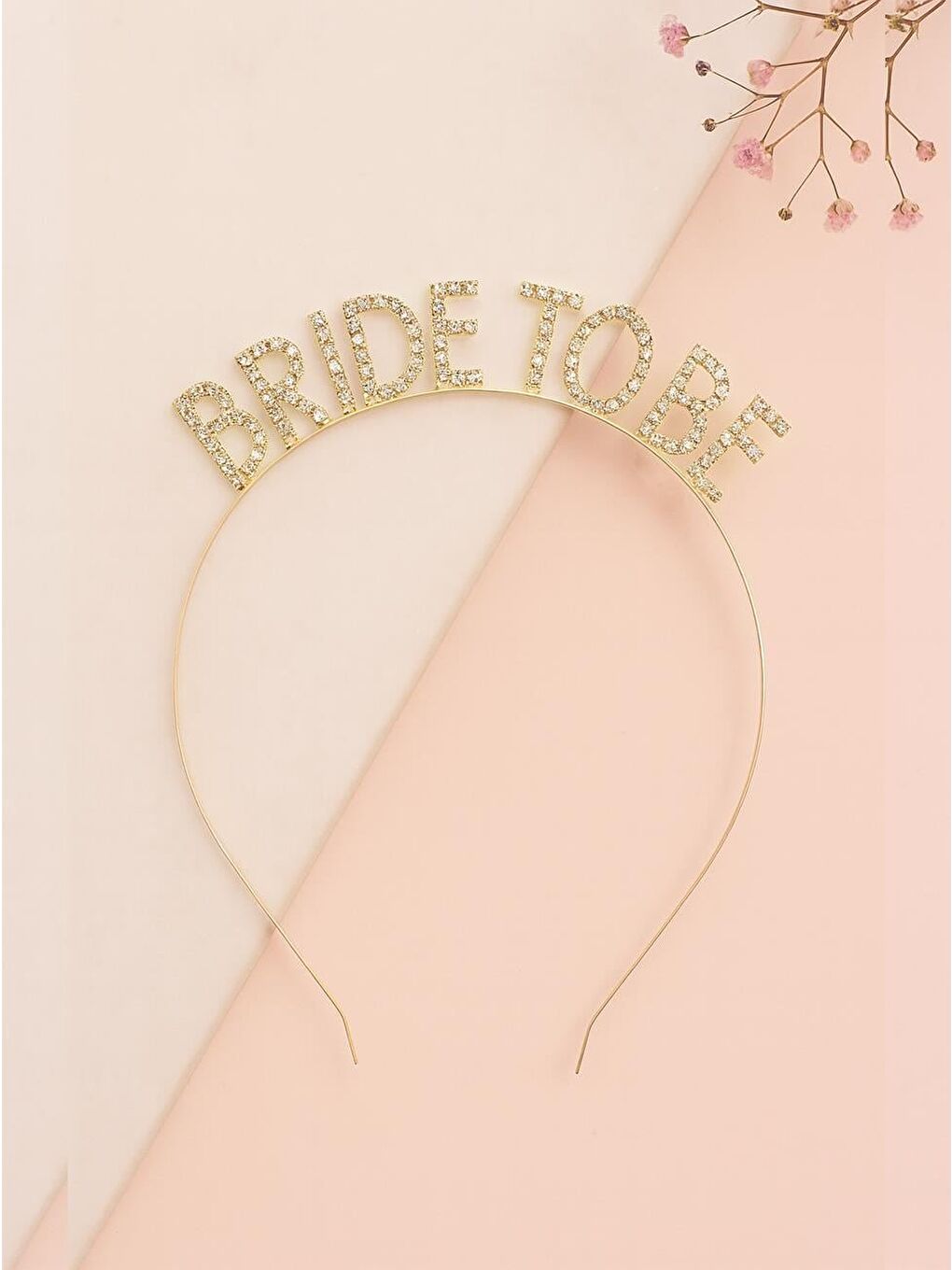 Sarı Bride To Be Taç Metal Kristal Taşlı Bekarlığa Veda Parti Tacı Gold