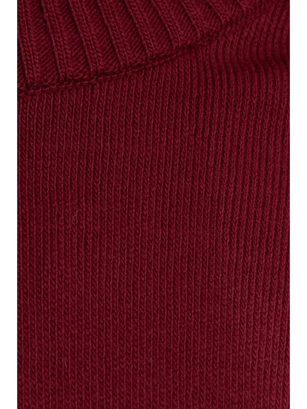 Kadın Oversize Geniş Kesim Bisiklet Yaka Bordo Kazak-5