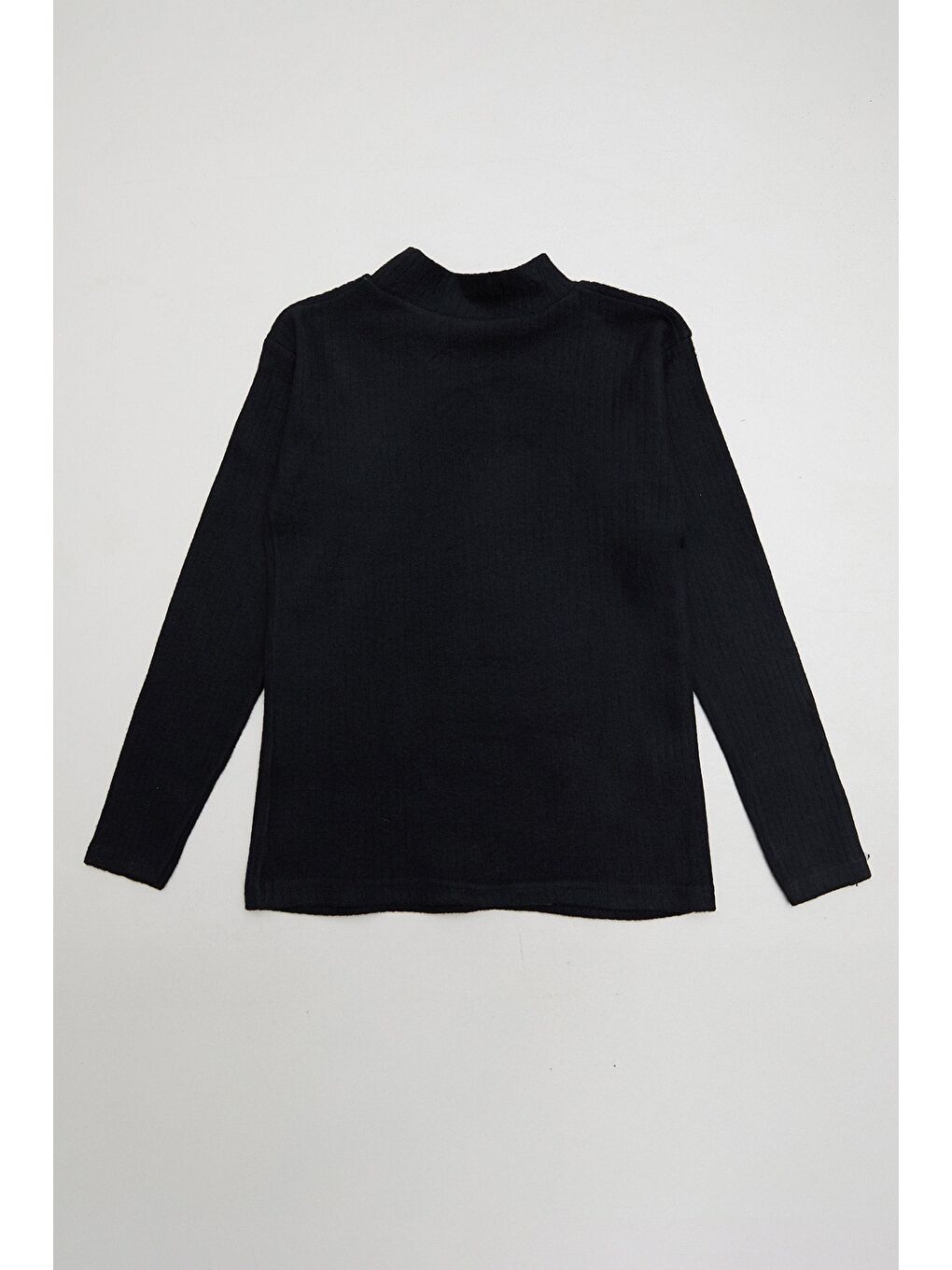 Siyah Fitilli Elastanlı Yarım Balıkçı Yaka Kız Çocuk Taytlı Takım-2