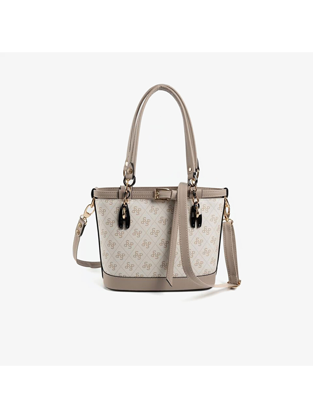 Kahverengi Kadın SP1155-M178 SILVER POLO El ve Omuz Çantası Bej-Kum-5