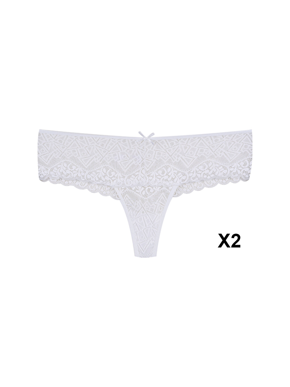 Siyah Kadın 6'lı Dantelli Tanga-3